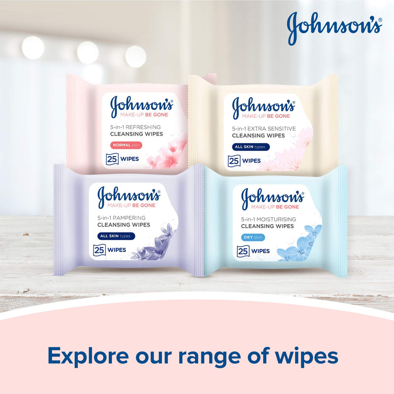 Johnson's Face Care Makeup Be Gone Refreshing Wipes, 25 Wipes, clear - NewNest Australia