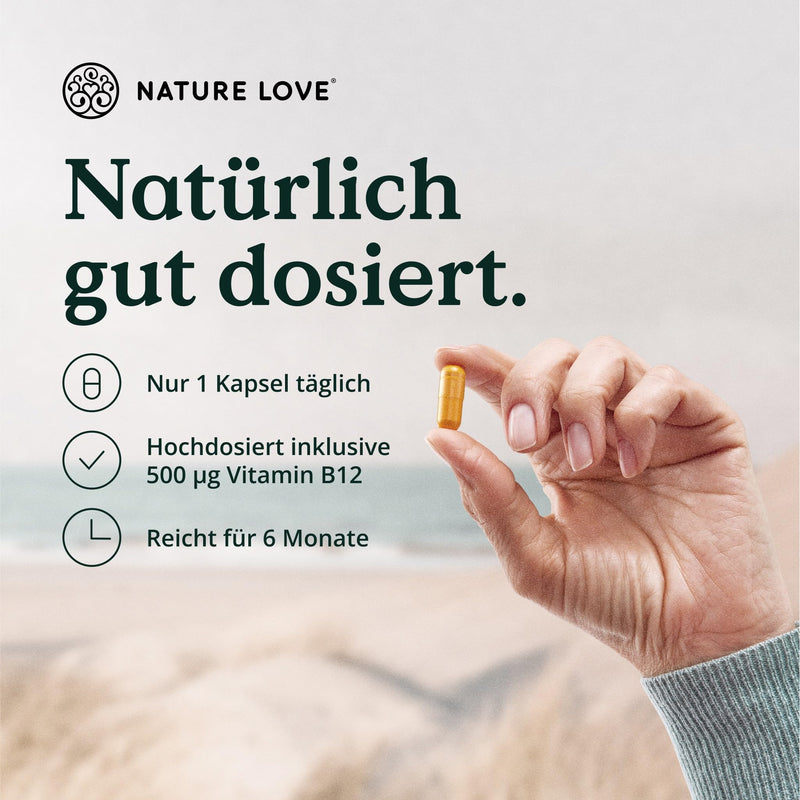 Nature Love Vitamin B Complex Forte - 180 Capsules (6 Months), Doses Up To 10 Times Higher Than Other Vitamin B Complexes, Premium: With Bio-Active Vitamin B Forms, Thus Ensuring High Bioavailability - NewNest Australia