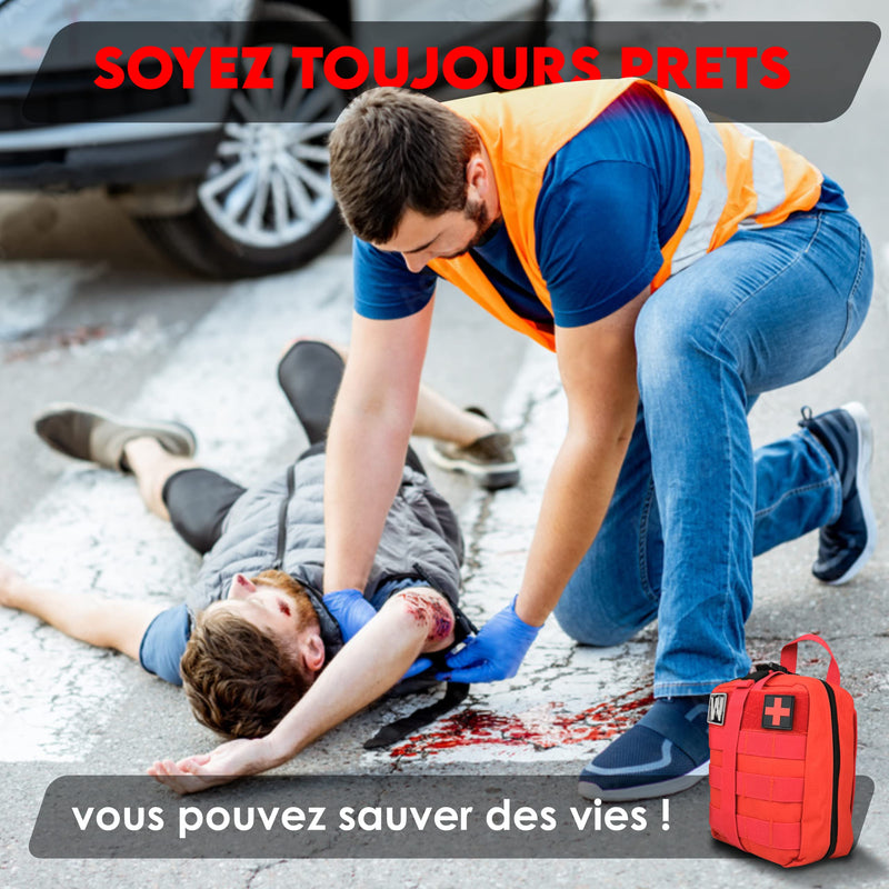 Woncrow First Aid Kit + Mini Travel Pharmacy - Car First Aid Kit, Emergency Equipment, Motorcycle Accessories - Emergency Bag Filled Bicycle First Aid Bag Home Pharmacy Bag Suitcase First Aid Kit Car - NewNest Australia