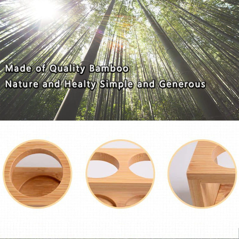 Wishesmar 6 Slots Bamboo Essential Oil Holder Shelf - Holds 15Ml 20Ml 30Ml Essential Oil Bottles - Storage Stand Rack Organizer For Essential Oils And Fragrance Oils #D - NewNest Australia