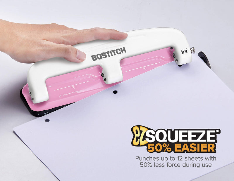 Bostitch EZ Squeeze INCourage 12 Three-Hole Punch, No Jam Technology, AMAX Spirit Foundation - NewNest Australia