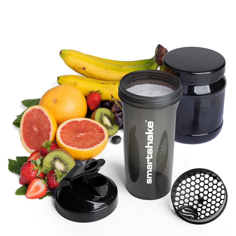 Smartshake Lite 4-Pack Protein Shaker Bottle 800 ml | 27 oz - Leakproof Screw-on Lid - BPA Free - Unisex - Mist Gray, Army Green, Black, Navy Blue 800ml (LITE) - NewNest Australia