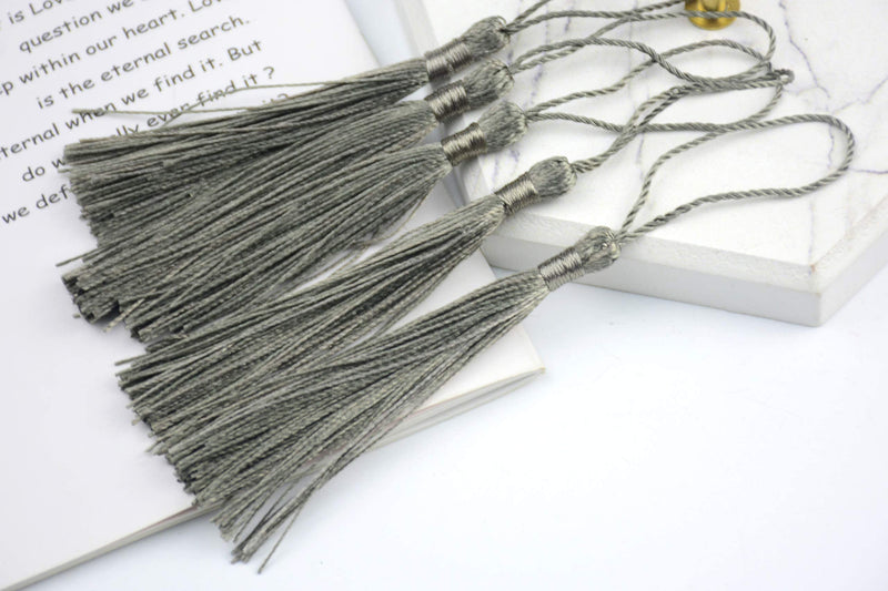 100pcs 13cm/5 Inch Silky Floss Bookmark Tassels with 2-Inch Cord Loop and Small Chinese Knot for Jewelry Making, Souvenir, Bookmarks, DIY Craft Accessory (#27) #27 - NewNest Australia