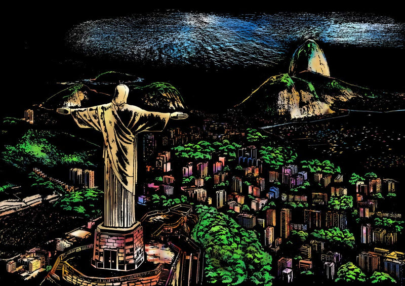 MIASTAR Scratch & Sketch Art for Kids & Adults, Rainbow Painting Night View Scratchboard(A4), Art & Craft, 4 Sheets Scratch Cards & Drawing Pen, Clean Brush (Beautiful City) Beautiful City - NewNest Australia