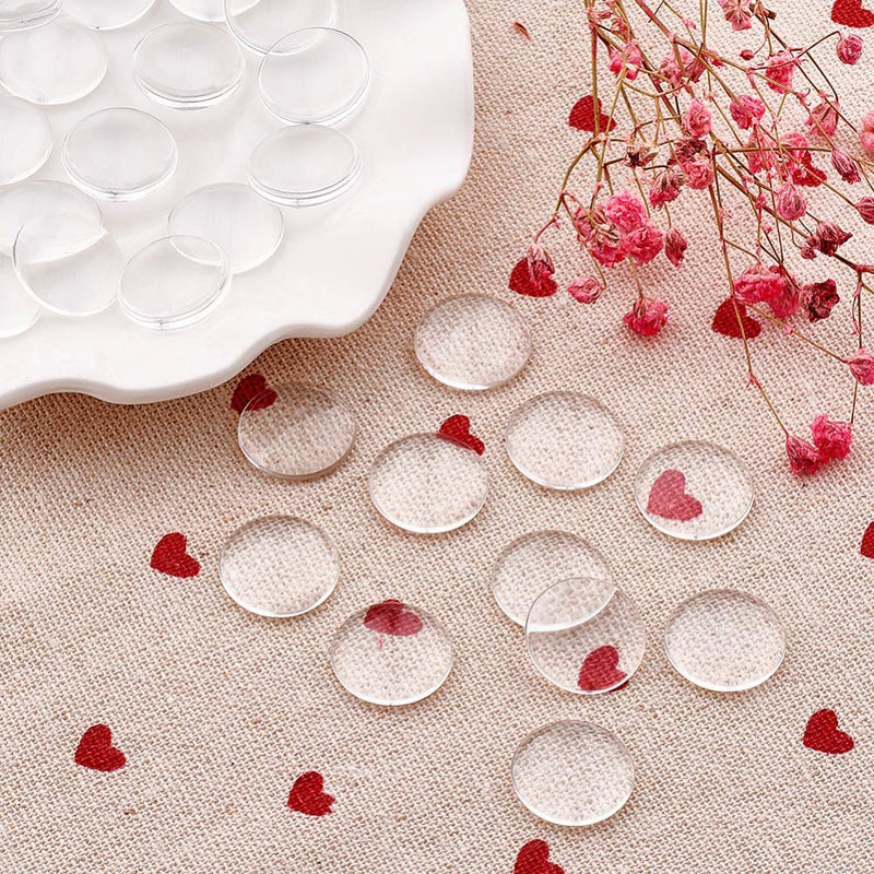 100 Pcs 20mm Clear Round Cabochons Flat Back Glass Dome Cabochons for DIY Crafts Photo Pendant Jewelry Making (20 MM) 20 MM - NewNest Australia