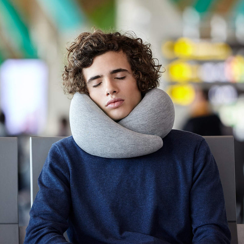 NewNest Australia - OSTRICHPILLOW GO Travel Pillow for Car & Airplane Neck Support with Travel Bag - Memory Foam Travel Accessories for Power Nap on Flight Blue Reef 