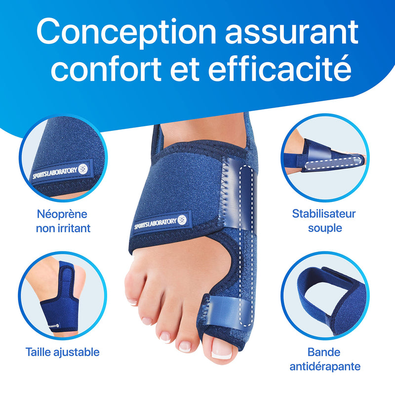 Sports Laboratory - Bunion Corrector Toe Straightener Set - 2x Bunion Splints, 2x Big Toe Straighteners and 1x Bunion Relief Guide - Adjustable Day & Night Bunion Support Kit (Blue) Blue - NewNest Australia
