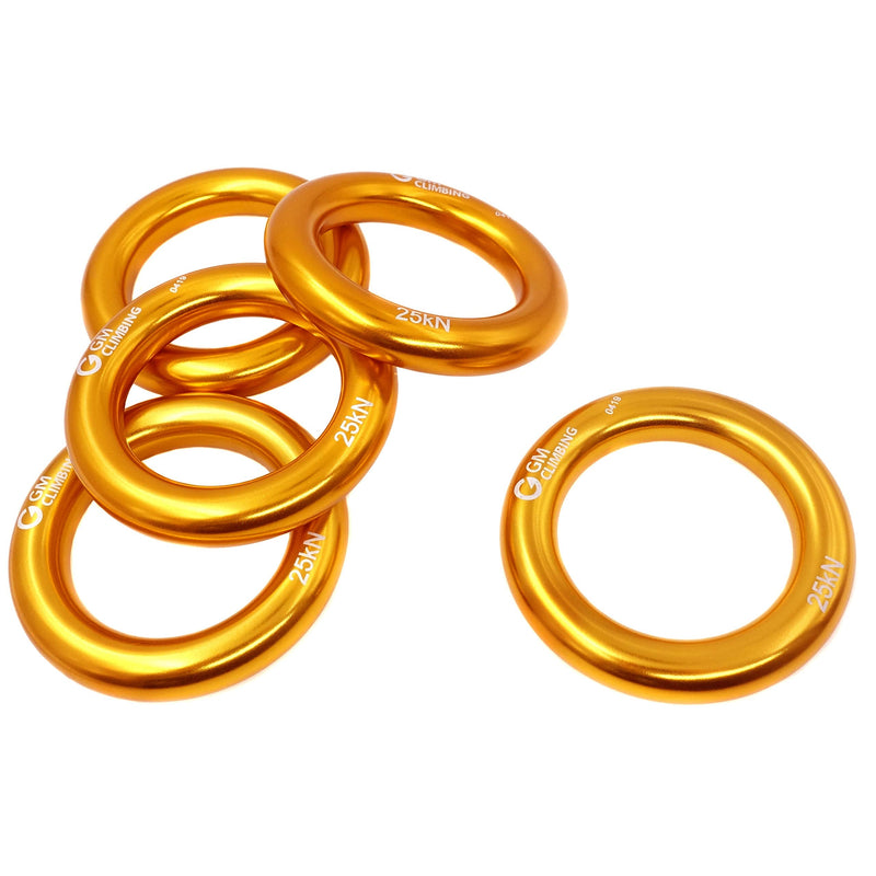 GM CLIMBING Rappel Ring 25kN for Rock Climbing Arborist Rescue Slackline Hammock Pack 4. Large-Gold Pack of 2 - NewNest Australia