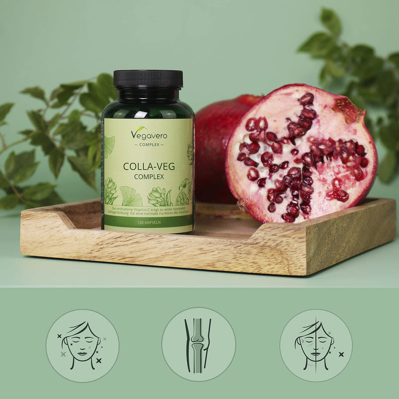 COLLAGEN Booster Vegavero | Vegan alternative to collagen capsules | Amino acids &amp; Acerola Vitamin C | With lycopene, ginseng, ginkgo, rose hip, goji &amp; pomegranate | 120 capsules - NewNest Australia