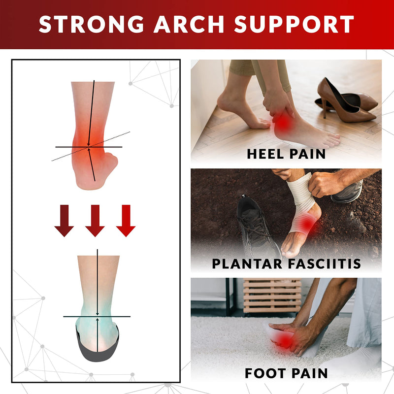 Plantar Fasciitis Arch Support Insoles for Men and Women Shoe Inserts - Orthotic Inserts - Flat Feet Foot - Running Athletic Gel Shoe Insoles - Orthotic Insoles for Arch Pain High Arch - Boot Insoles Black XS(Men 4.5-6.5/Women 5.5-7.5) - NewNest Australia