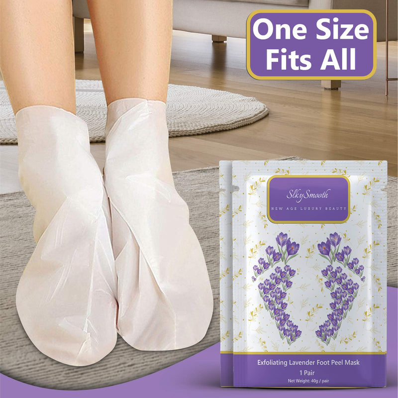 SlkySmooth Foot Peel Mask 2 Pack | Dead Hard Skin Callus Remover | Exfoliating Socks | For Dry Cracked Baby Feet Pedicure Repair Peeling Exfoliator - NewNest Australia