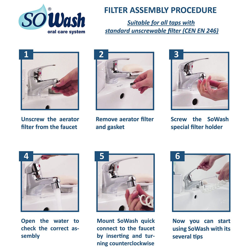 SOWASH - packaging "FAMILY" - pulse oral irrigator for oral hygiene that can be connected to the tap - NewNest Australia