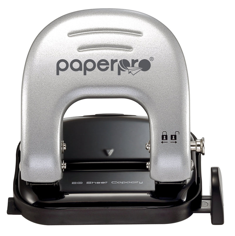 Bostitch Office EZ Squeeze Reduced Effort 2-Hole Punch, 20 Sheets, Locking Handle, Silver (2310) - NewNest Australia