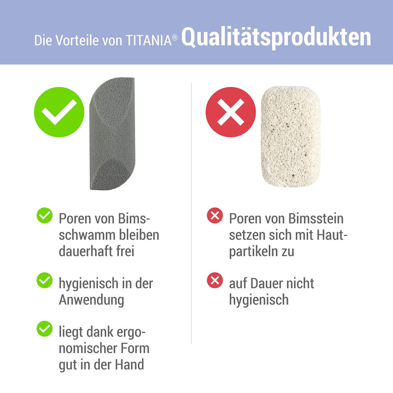 Titania Pumice Sponge (Rounded) ‚ Pumice Sponge For Hand And Foot Care ‚ Ergonomically Shaped Callus Remover ‚ Pumice Sponge Foot Care ‚ Made In Germany ‚ Pumice Sponge For Feet (Gray) - NewNest Australia