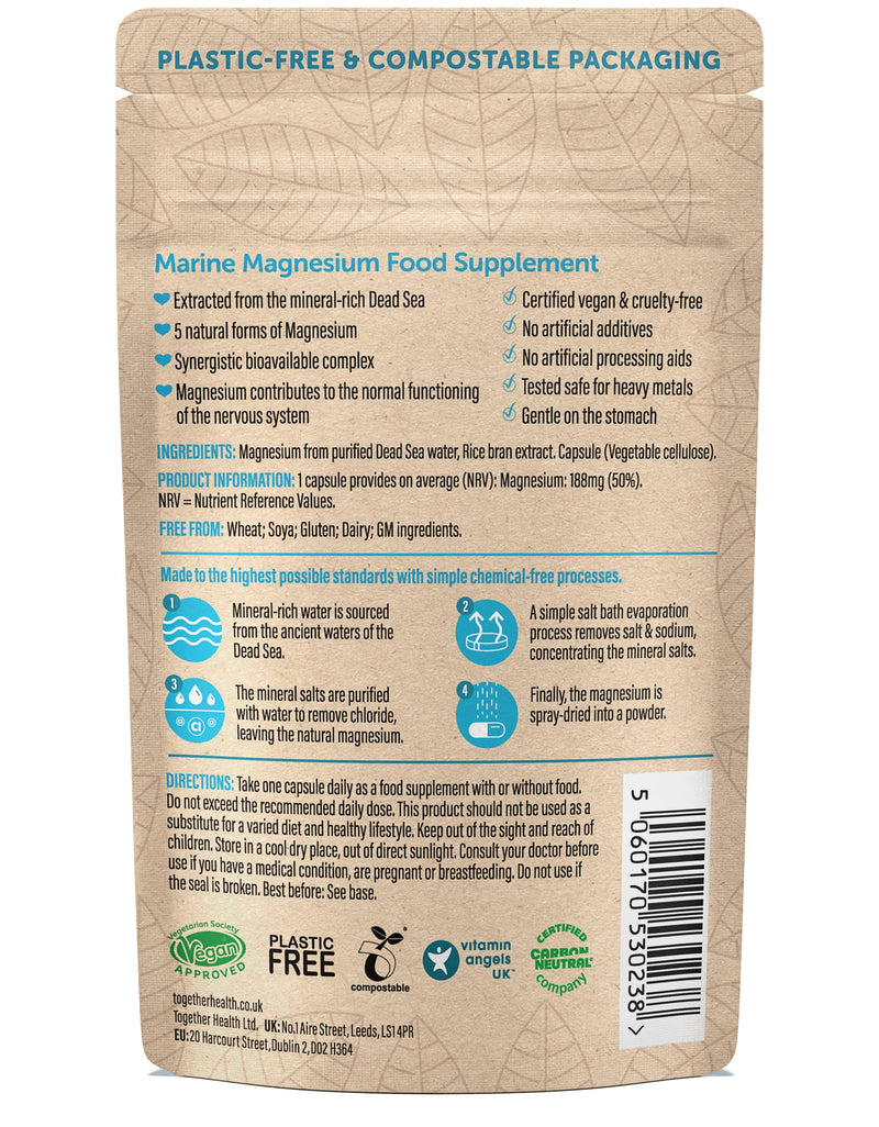 Marine Magnesium – Together Health – from Natural Marine Salts – 5 Natural Forms of Magnesium – Vegan Friendly – Made in The UK – 30 Vegecaps 30 Count (Pack of 1) - NewNest Australia