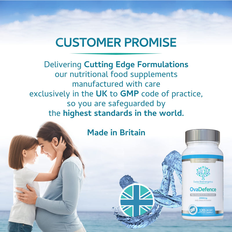 OvaDefence - Inositol 2050mg Daily dose, 120 Capsules, 30 Days Supply – Inositol with Folate, Chromium & Balanced Methylated B Vitamins – Exclusively Manufactured in The UK - NewNest Australia
