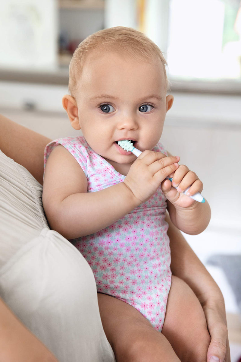 Nuk Baby Toothbrush Learning Set, 2-Piece Cleaning Pen And Cleaning Trainer Including Protective Ring, Optimal Preparation For Teeth Brushing, Bpa-Free (Bisphenol A) - NewNest Australia