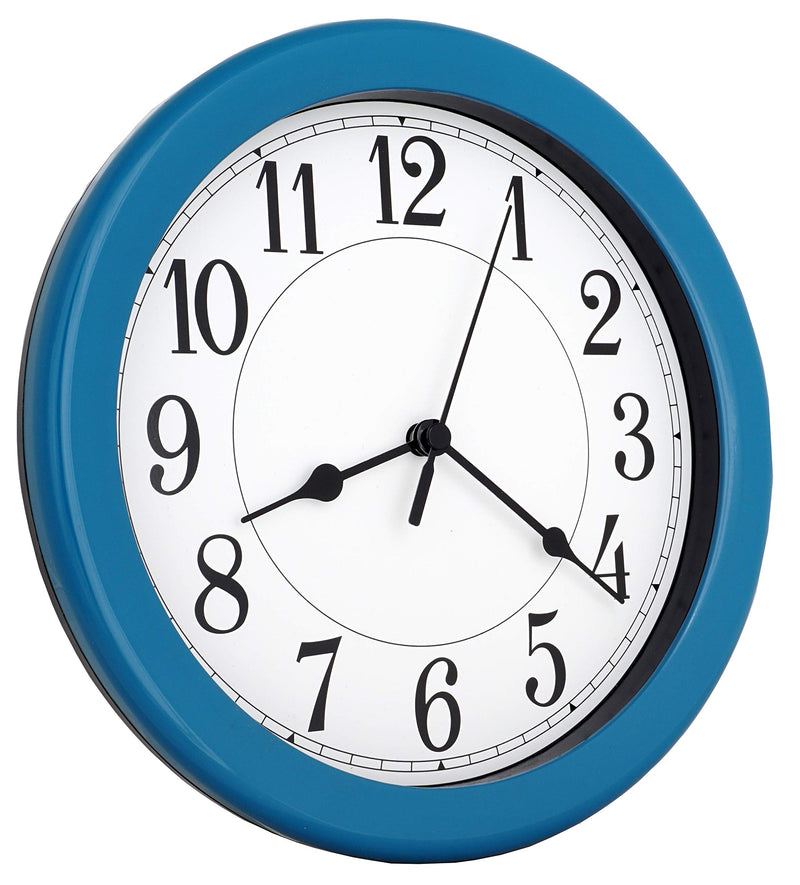 NewNest Australia - ISHIWA 8.5 inch Simply High-end Plastic Decorative Wall Clock, Water Resistant, Special for Small Space, Office, Boats, RV (W86030-W Blue) W86030-w Blue 