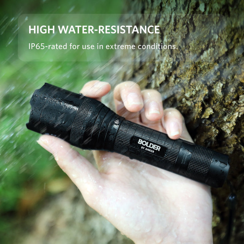 Anker Super Bright Tactical Flashlight, Rechargeable (18650 Battery Included), Zoomable, IP65 Water-Resistant, 900 Lumens CREE LED, 5 Light Modes for Camping and Hiking, Bolder LC90 - NewNest Australia