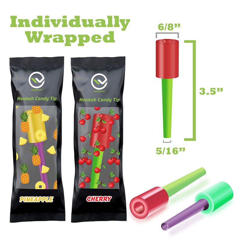 Hookah Tips, (Candy Hookah Tips), Glow in The Dark Jolly Tips, Individually Wrapped Lollipop Hookah Accessories, Delicious Flavors (10) 10 - NewNest Australia