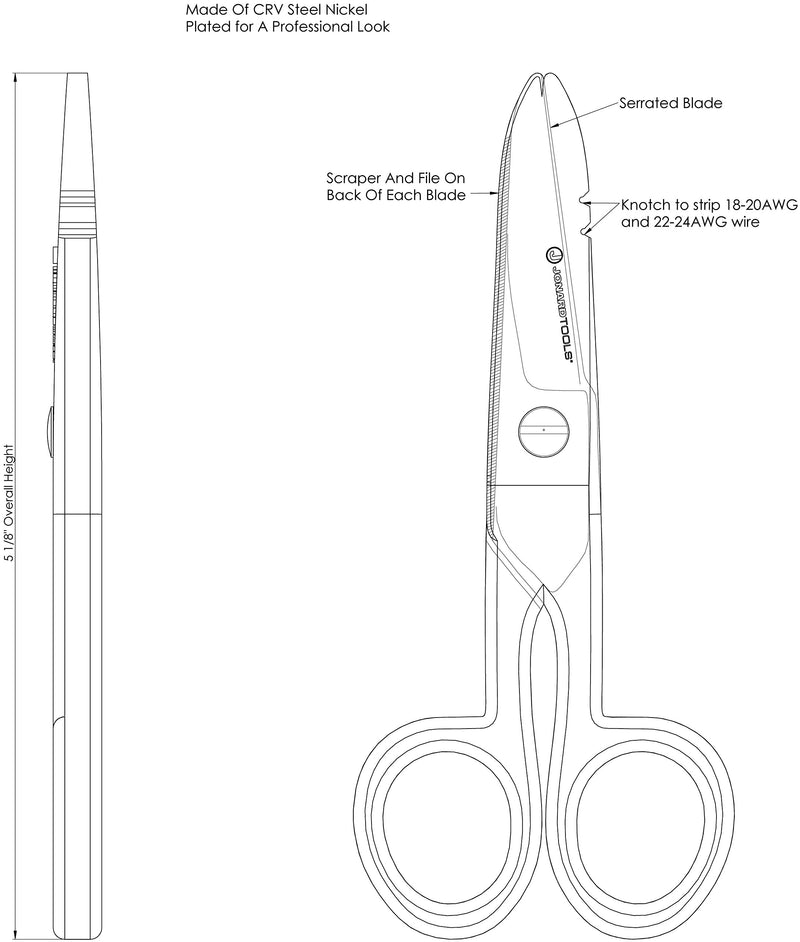 Jonard Tools ES-1964 Stainless Steel Electrician Scissors, for Heavy Duty Use Standard - NewNest Australia