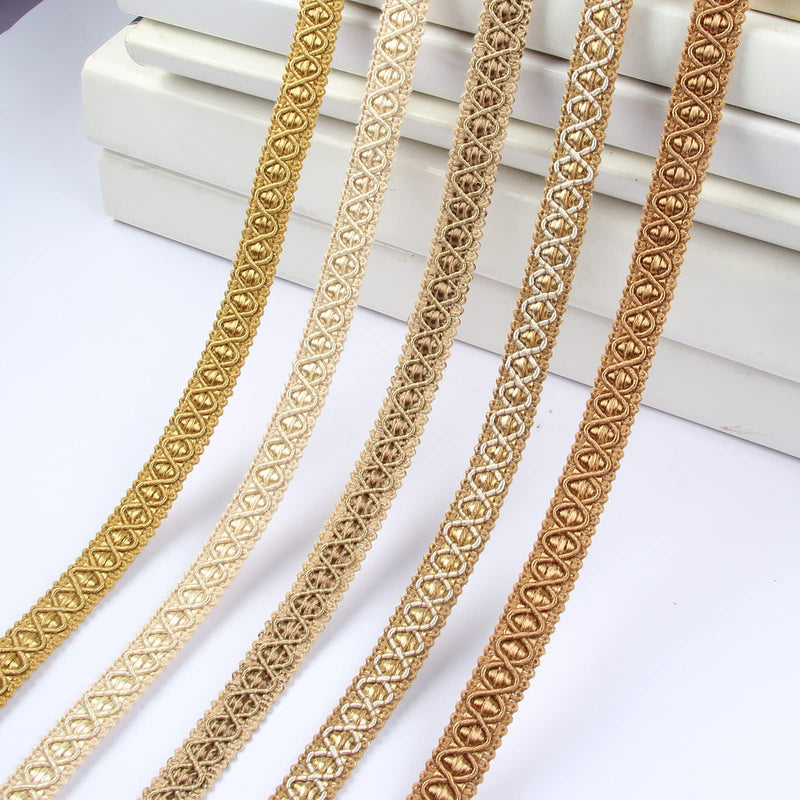 HedongHexi Gimp Braid Trim, 0.59 Inch / 5 Yards Basic Trim for DIY Crafts Costume Home Decorative Mix Beige 5 yard - NewNest Australia