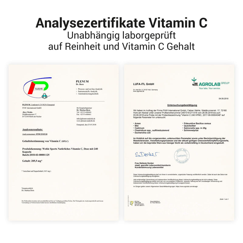 High-dose natural vitamin C - 240 vegan capsules 4 month supply of acerola extract and rose hip extract 400 mg pure vitamin C per daily dose (2 capsules) laboratory tested - NewNest Australia