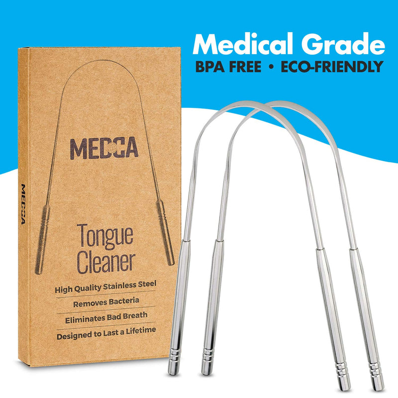 Tongue Scraper - Stainless Steel Tongue Cleaner Brush for Help Getting Rid of Bad Breath and Bacteria | Food Scraper to Keep Your Mouth & Teeth Healthy and Clean - Essential Dental Hygiene Kit - NewNest Australia