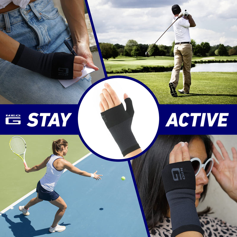 Neo G Wrist and Thumb Support for Arthritis, Joint Pain, Tendonitis, Sprain, Hand Instability - Wrist Support for Sports, Daily Wear – Wrist Brace Multi Zone Wrist Compression Hand Support - L - Black Large: 19-23 cm - NewNest Australia