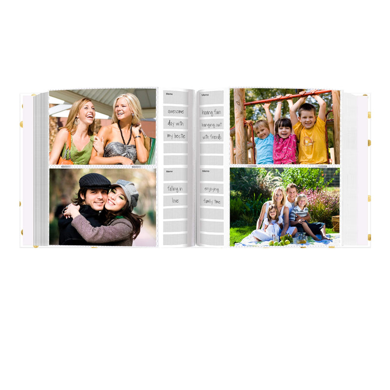 Pioneer Photo Albums Golden Dots Live Laugh Love 200 pkt 4x6 Photo Album, Pocket, Gold - NewNest Australia