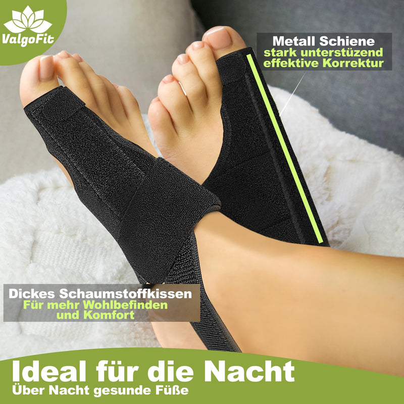 ValgoFit® Hallux Valgus correction splint - DERMATEST: VERY GOOD - with 2x correction splints - 2x bunion socks - 2x silicone toe separators - 1x training band - NewNest Australia