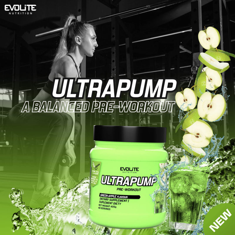 Evolite Nutrition Pre Workout Booster "Ultra Pump" 420 G - Booster Fitness Powder With Creatine Monohydrate And Caffeine - Preworkout - L Arginine - Beta Alanine - Citrulline - NewNest Australia