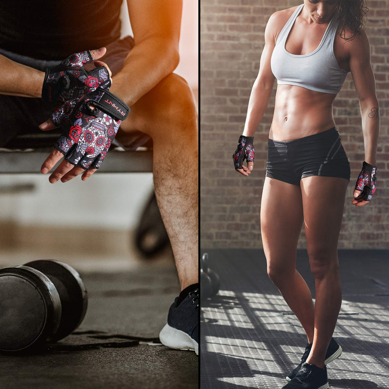 Workout Gloves for Women Men - Weight Lifting Gloves with Full Palm Protection & Extra Grip for Gym,Weightlifting,Fitness,Exercise,Training.Cycling A1-Leopard Medium - NewNest Australia