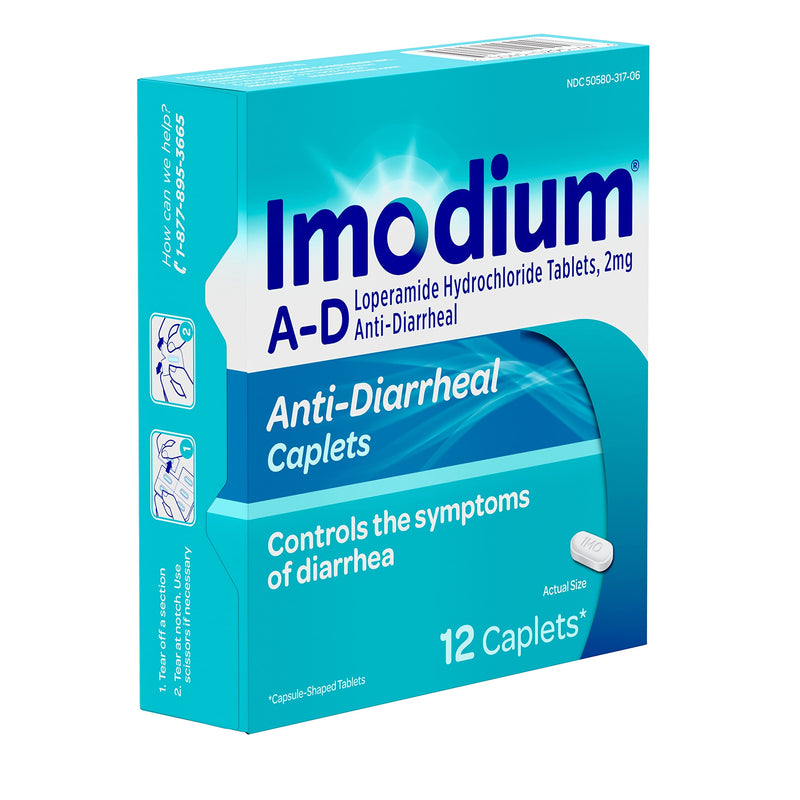 Imodium AD Diarrhea Relief Caplets with Loperamide Hydrochloride, 12 Count 12 Count (Pack of 1) - NewNest Australia