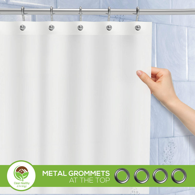 Clean Healthy Living Premium PEVA White Shower Curtain Liner with Magnets & Suction Cups - 70 X 71 in. Long 1 Pack - NewNest Australia