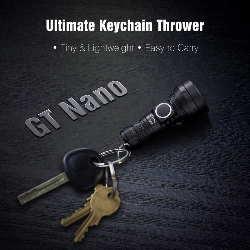 LUMINTOP GT Nano Keychain Flashlight 450 Lumens Mini Flashlight 300 Meters Beam Distance Compact Flashlight Powered by Single 10180 Li-ion Battery (Included) Aluminum - NewNest Australia