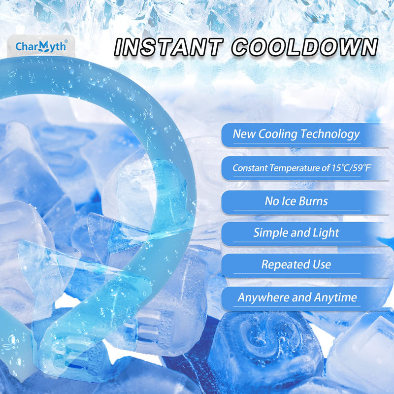 Neck Cooling Tube, Cooling Starts Below 15°C (59°F), Reusable Neck Cooler, Neck Cooling Tube for Summer Outdoor Indoor Cooling and Heat Dissipation (Blue) Blue - NewNest Australia