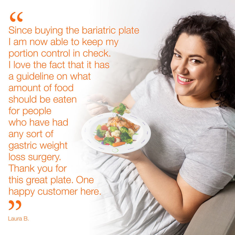 Bariatric Melamine Portion Control Plate 8” For Weight Loss After Surgery. Health Eating Educational Visual Tool For Gastric Sleeve, Bypass Or Band With Protein, Carbs And Vegetables - NewNest Australia