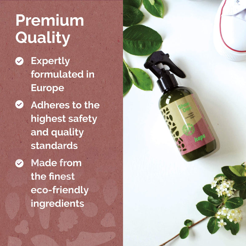 Kaps Eco-Friendly Shoe Deodorant | Odour Eliminator Spray for Sneakers, Trainers, Shoes | Plant-Based and Biodegradable | 200ml Fresh Shoe Deodorizer Spray from Kaps | Made in Europe - NewNest Australia