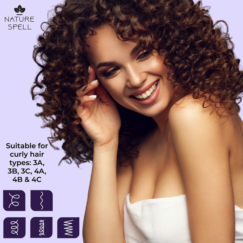Curl Enhancing Hair Mask for Curly Hair by Nature Spell 400ml – Infused with Rice Water & Linseed, For All Curl Types, Sulphate Free Hair Mask, 100% Vegan, Made in the UK, white - NewNest Australia