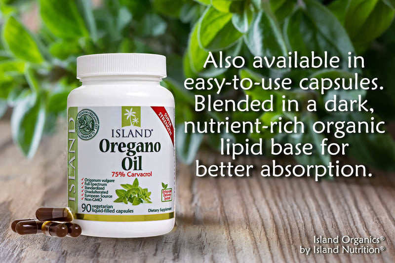 Oregano Oil Organic Liquid Drops - 100% Pure & Undiluted - USDA-Certified Organic (1 oz) 75% Carvacrol - Grown in Spain - Immune Support Supplement with Oil of Oregano by Island Nutrition - NewNest Australia