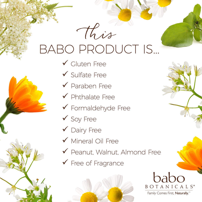 Babo Botanicals Sensitive Baby 2-in-1 Shampoo & Wash - with Organic Calendula, Oatmilk, Shea & Cocoa Butter - Fragrance-Free & EWG Verified - 16 fl. oz. (Packaging May Vary) 16 Fl Oz (Pack of 1) - NewNest Australia