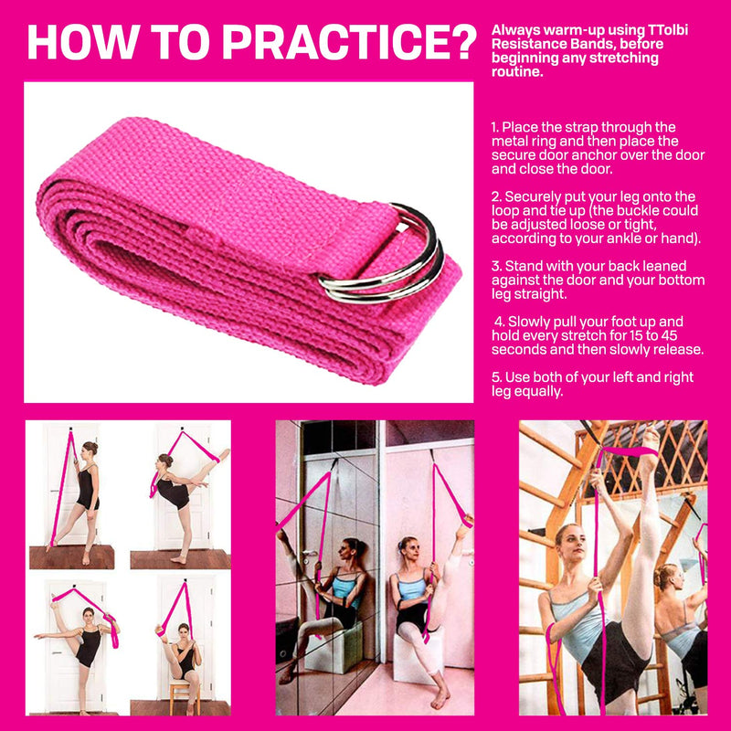 TTolbi Leg Stretcher: Stretching with Door Stretch Strap for Flexibility | Splits Trainer : Dance Equipment for Stretching in Ballet, Cheerleading, Gymnastics Rose - NewNest Australia