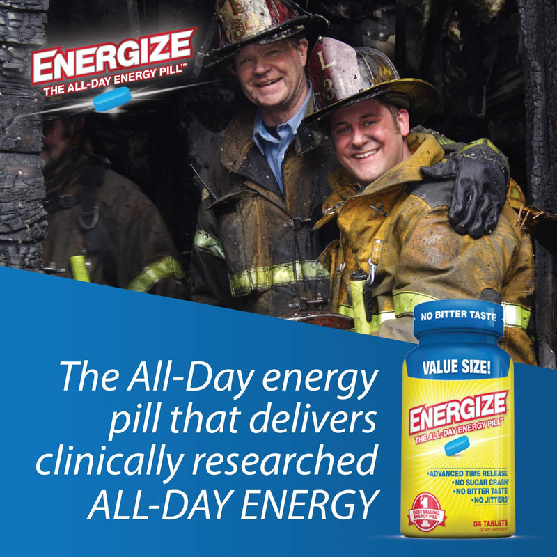 iSatori Energize Caffeine Pills - Fast Acting Energy Pill - Healthy Focus & Nootropic Brain Supplement - Improved Alertness and Clarity, Preworkout for Men & Women - All Day Energy, No Jitters, No Crash - 84 Time Released Tablets Energize All-day Energy - NewNest Australia