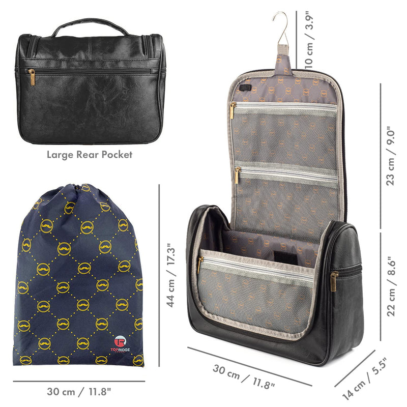 Hanging Toiletry Bag for Men with Pack Pouch | Large | Toiletries Bag Organiser | Multiple Compartments | Large Men's Wash Bag with Hook for Toiletries, Cosmetics Travel Kits | Gift for Men Black - NewNest Australia