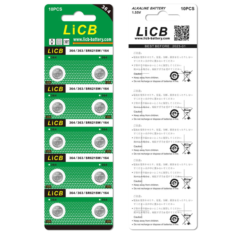 LiCB 20 Pack SR621SW 364 164 363 AG1 Battery 1.5V Button Cell Watch Batteries - NewNest Australia