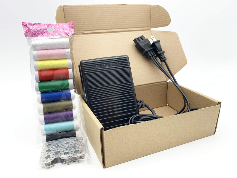 BRIGHTLYLIT Foot Pedal and Power Cord for Singer Sewing Machine,D Shape Plug,Apply to Singer 2277 4411 4423 1012 1107 1120 1130 1408 1507 1748 2250 3207 4102 50T8 6239 7322 (359102-001) D Shape Plug - NewNest Australia