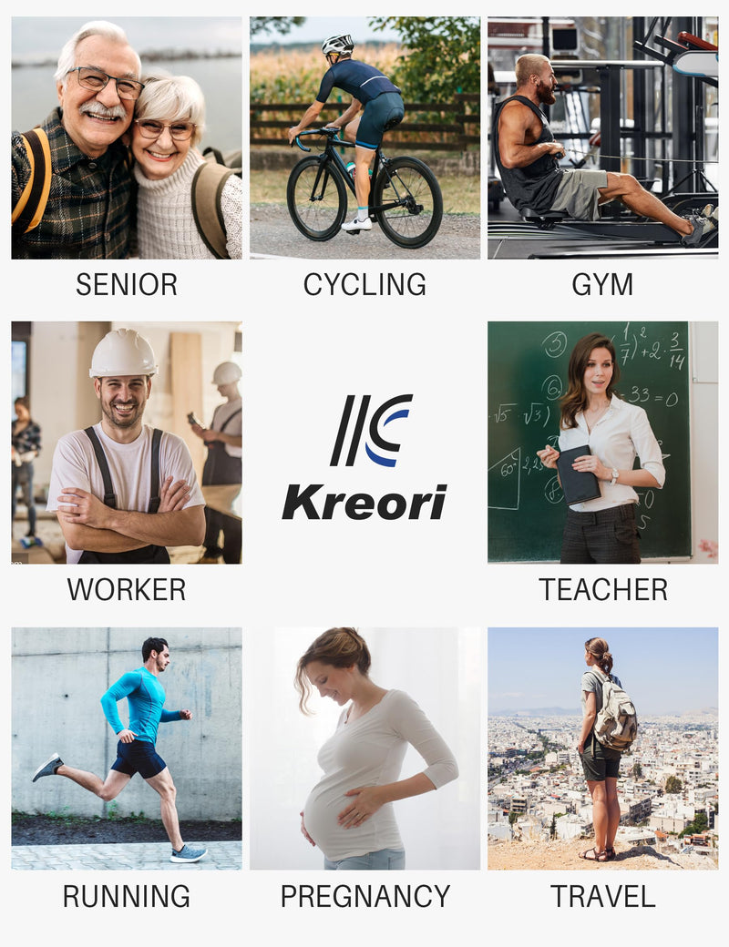 Kreori compression stockings for women and men, thrombosis stockings, compression socks for sports, flights, running, travel, cycling, pregnancy, nurse, 15-20 mmHg, SM, 1 pair, black - NewNest Australia