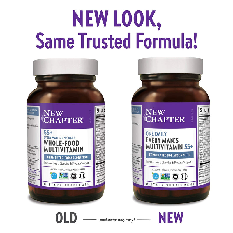 New Chapter Multivitamin for Men 50 Plus + Immune Support - Every Man's One Daily 55+ with Fermented Probiotics + Whole Foods + Astaxanthin + Organic Non-GMO Ingredients - 48 ct Tablet for Men 48 Count - NewNest Australia