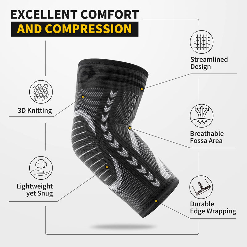 CAMBIVO Elbow Support for Men & Women 1 Pair, Tennis Elbow Sleeves for Weightlifting, Arm Compression Sleeves Elbow Brace for Tennis/Golfers Elbow, Sports Protection and Pain Relief XL - NewNest Australia